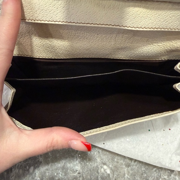 Gucci Beige and Brown Monogram Wallet with Red and Green Stripe - Picture 3 of 4